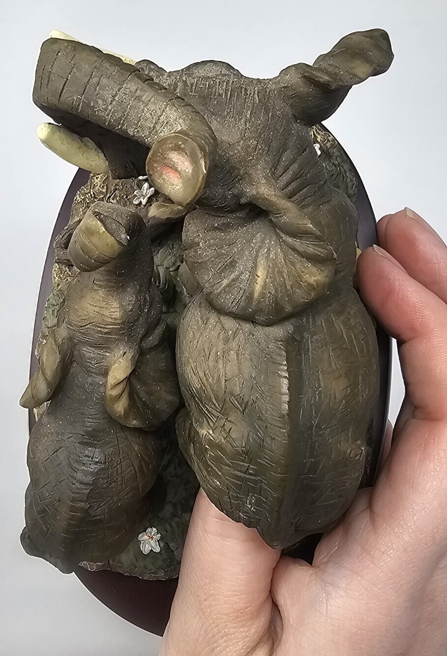 Elephant Figurine on Wood Base - Montefiori Collection - Italy Design 6"x5.5" - Picture 5 of 11